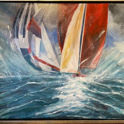 50x65, Akryl, Innrammet